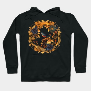 Bird with Floral Ornament Hoodie
